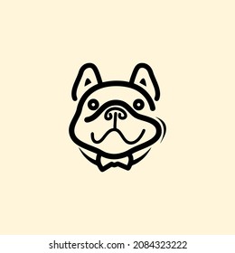 pit bull face  illustration logo design