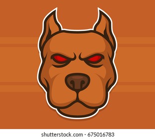 Pit Bull Head Dog Animal Vector Collection Illustration Logo Design Mascot