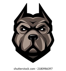 Pit Bull Kopf Symbol. Logo des Hundes. Fighting Hunde Label, Sport Maskottchen. T-Shirt-Druck.