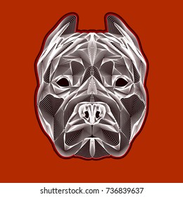 Pit bull head linear logo