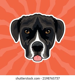 pit bull head, vector illustration