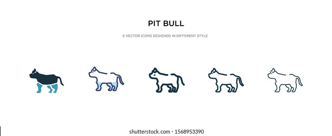 pit bull icon in different style vector illustration. two colored and black pit bull vector icons designed in filled, outline, line and stroke style can be used for web, mobile, ui