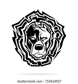 pit bull on a white background, illustration