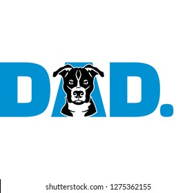 Pit Bull Terrier best dad ever slogan