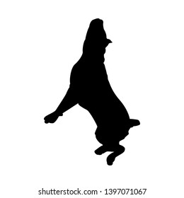 Pit Bull Terrier Dog Silhouette. Smooth Vector Illustration.