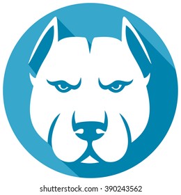 pit bull terrier head flat icon