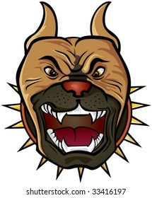 Pit bull Terrier head - Vector illustration