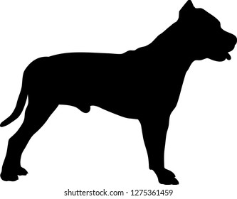 Pit Bull Terrier silhouette black 