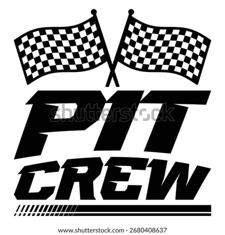 PIT CREW Drag Racing Checkered Flag