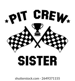 Pit Crew Sister Racing Flags Troféu Design