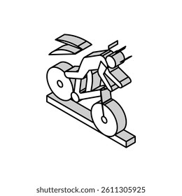 pit fall man accident isometric icon vector. pit fall man accident sign. isolated symbol illustration