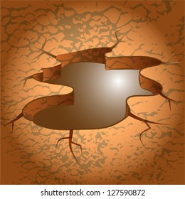 pit, hole, puddle, water on ground, background vector