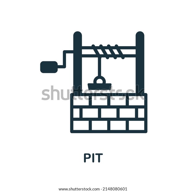 Pit icon. Monochrome simple Pit icon for\
templates, web design and\
infographics