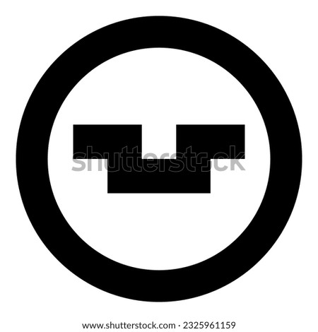 Pit with square hole ground dimple icon in circle round black color vector illustration image solid outline style