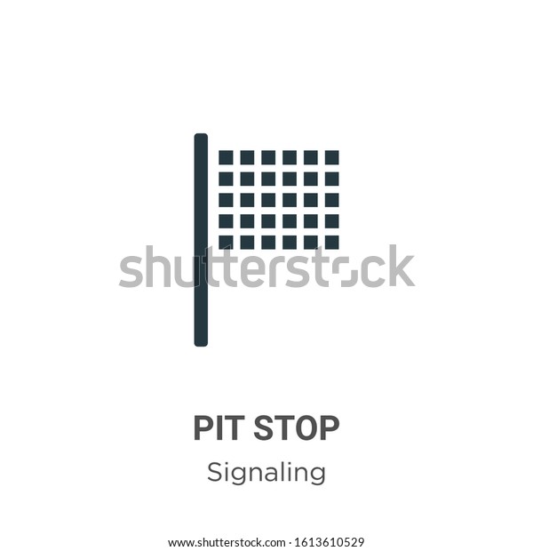 Pit stop glyph icon vector\
on white background. Flat vector pit stop icon symbol sign from\
modern signaling collection for mobile concept and web apps\
design.