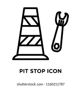 Pit stop icon vector isolated on white background, Pit stop transparent sign , linear symbol and stroke design elements in outline style