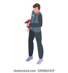 Pit stop member icon isometric vector. Race car. Auto worker