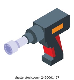 Pit stop pistol icon isometric vector. Race car. Worker formula