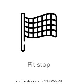 pit stop vector line icon. Simple element illustration. pit stop outline icon from signaling concept. Can be used for web and mobile