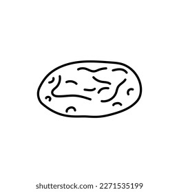 Pita bread black line icon. Bakery. Pictogram for web page