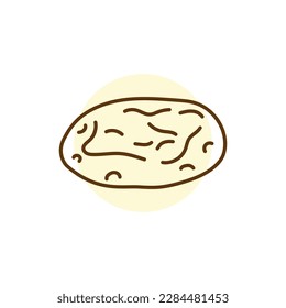 Pita bread black line icon. Bakery. Pictogram for web page