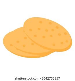 pita bread food snack meal flat color vector illustration template design