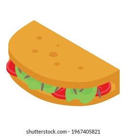 Pita bread icon. Isometric of Pita bread vector icon for web design isolated on white background