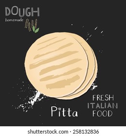 Pita bread illustration.