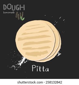 Pita bread illustration.