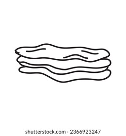 Pita bread line icon. Flatbread bread outline vector icon. illustration on white background..eps