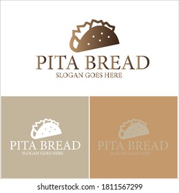 Pita bread logo template business vector