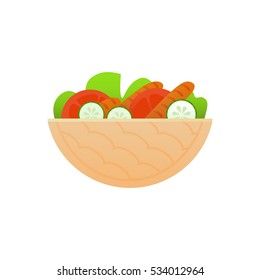 Pita bread vector icon.Street food template in flat style.