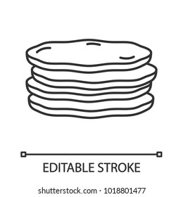 Pita linear icon. Thin line illustration. Arabic bread. Contour symbol. Vector isolated outline drawing. Editable stroke