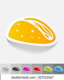 pita paper sticker with shadow. Vector illustration