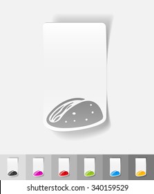 pita paper sticker with shadow. Vector illustration