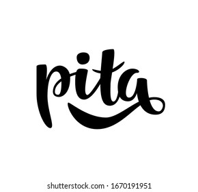 Pita vector text, hand drawn lettering