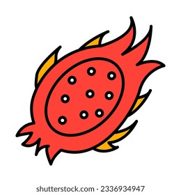 pitahaya fruits of hand drawn icon