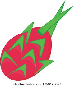 Icono de Pitahaya. Fruto vectorial pitahaya para el diseño web en fondo blanco