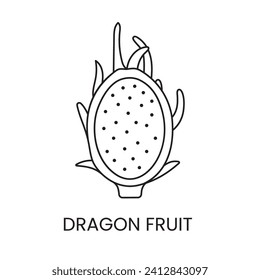 Pitahaya Linie Symbol, Vektorgrafik, Drachenfrucht-Illustration