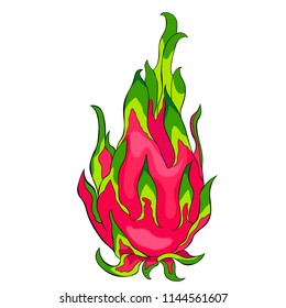 Pitahaya Pitaya dragon fruit exotic eye  vector illustration