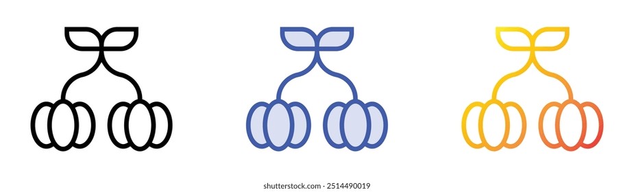pitanga icon. Linear, Blue Fill and Gradient Style Design Isolated On White Background