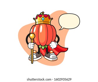 Pitanga king with speech bubble cartoon. Mascot Character vector.