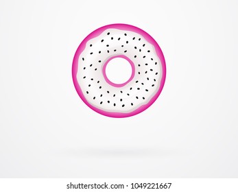 Pitaya Donut Fruit Vector