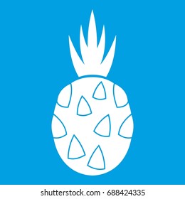 Pitaya, dragon fruit icon white isolated on blue background vector illustration