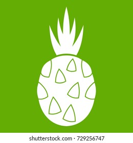 Pitaya, dragon fruit icon white isolated on green background. Vector illustration