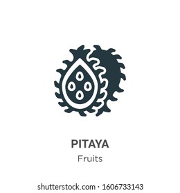 Pitaya glyph icon vector on white background. Flat vector pitaya icon symbol sign from modern fruits collection for mobile concept and web apps design.