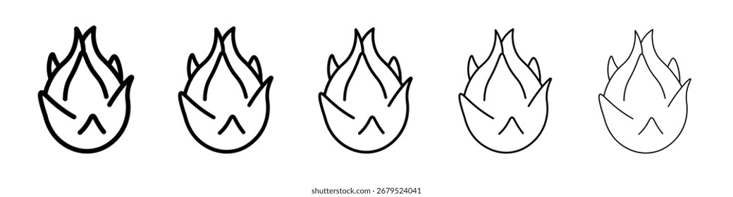 Icono de pitaya Diseño plano sobre fondo aislado