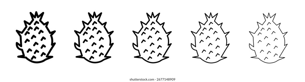 pitaya icon flat illustration set logo