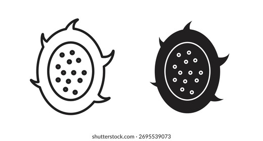 Pitaya Icon Illustrationen Sammlung. bearbeitbare Konturlinie und flacher Stil