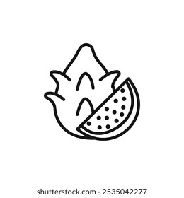 pitaya icon Isolated flat vector in outline